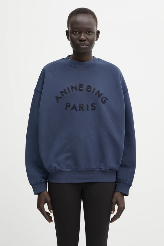 Anine Bing bluza bawełniana jaci bawełna granatowy A.08.11722