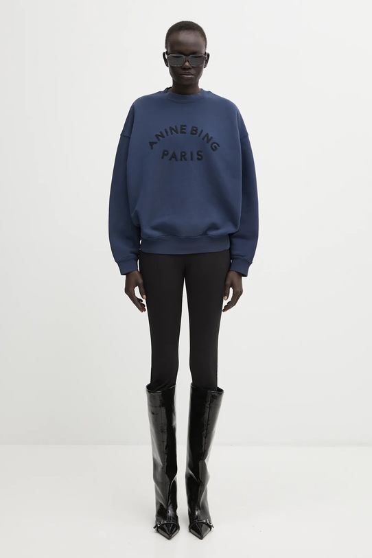 Anine Bing bluza bawełniana jaci A.08.11722 granatowy
