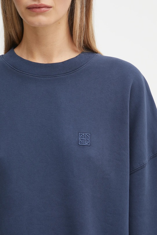 Βαμβακερή μπλούζα Anine Bing miles σκούρο μπλε A.08.11205