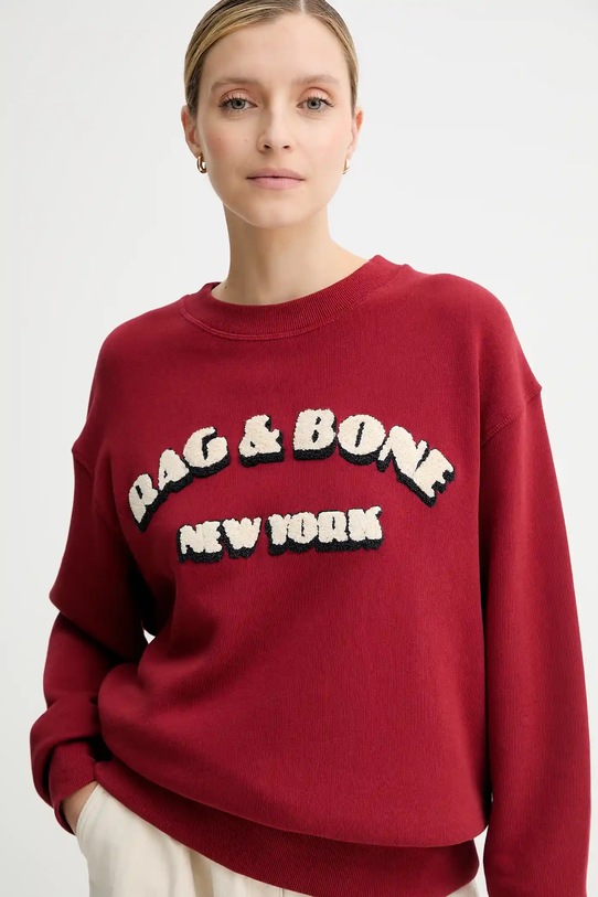 Rag & Bone bluza czerwony RE0E25FT3VW