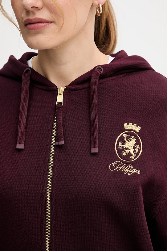 Pamučna dukserica Tommy Hilfiger WW0WW46126 bordo