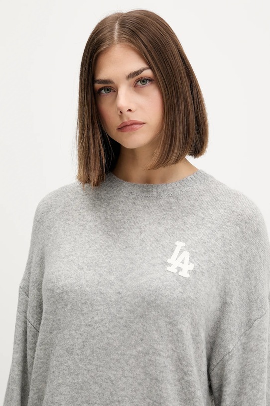 New Era sweter z domieszką wełny szary 60684495
