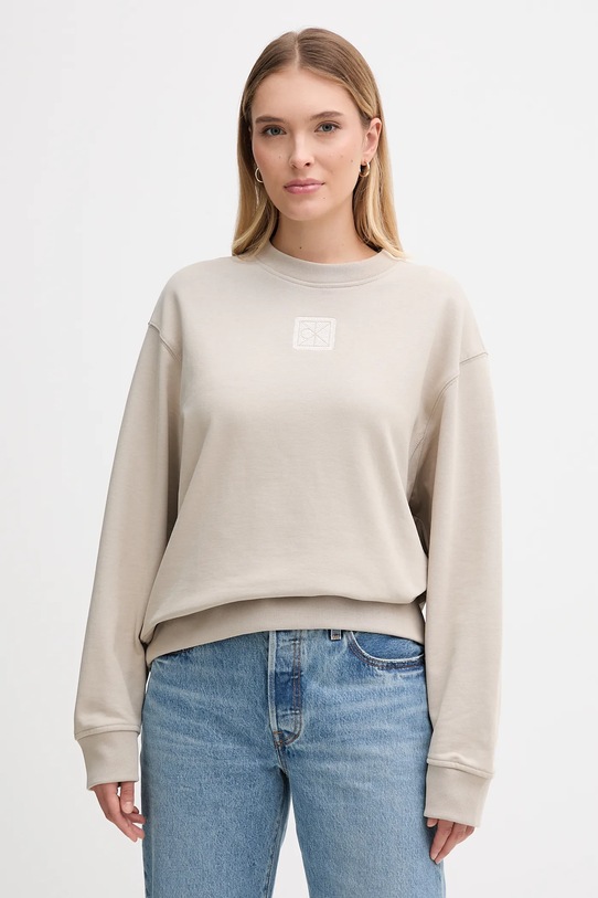 Mikina Calvin Klein směs béžová LV044D203G