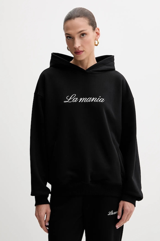 Mikina La Mania s kapucňou čierna ROCKY