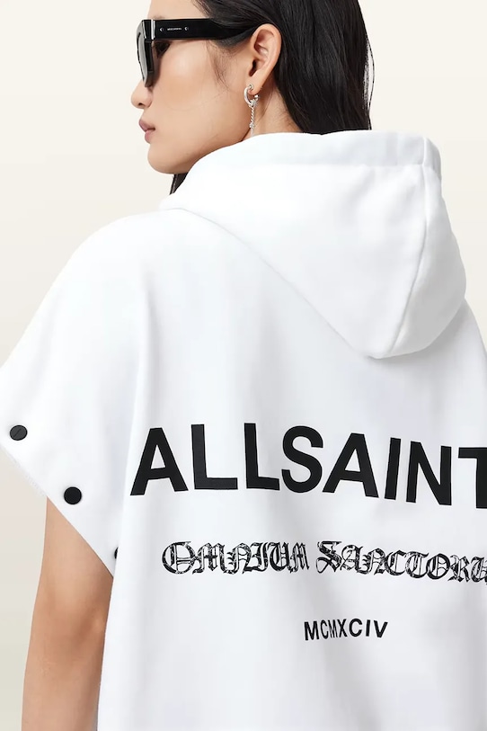 AllSaints felpa in cotone OMNIUM W268JB bianco AW25