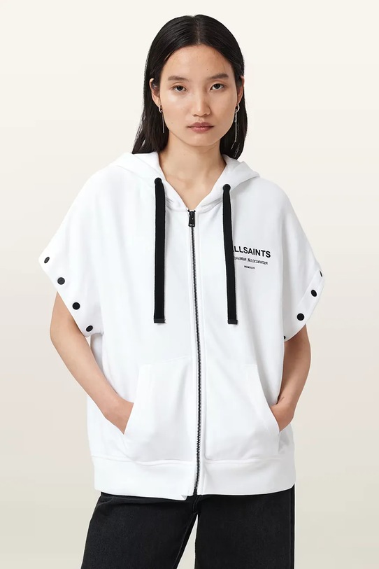AllSaints bluza bawełniana OMNIUM W268JB biały