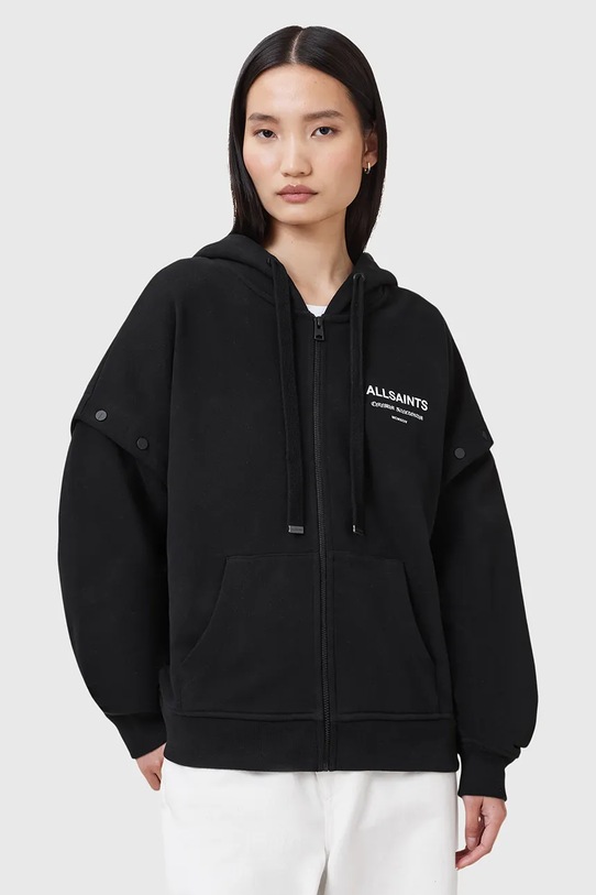 AllSaints bluza bawełniana OMNIUM czarny W268JB