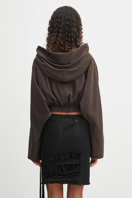 Clothing Rick Owens DRKSHDW cotton sweatshirt Cropped Hooded Tunic DS02E7236.RIG beige