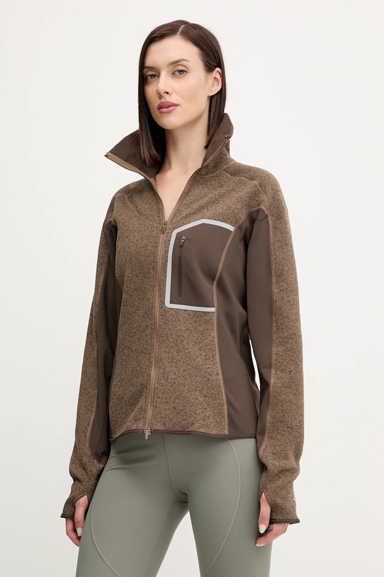 Pulover za vadbo adidas by Stella McCartney Climawam Running rjava JM6049