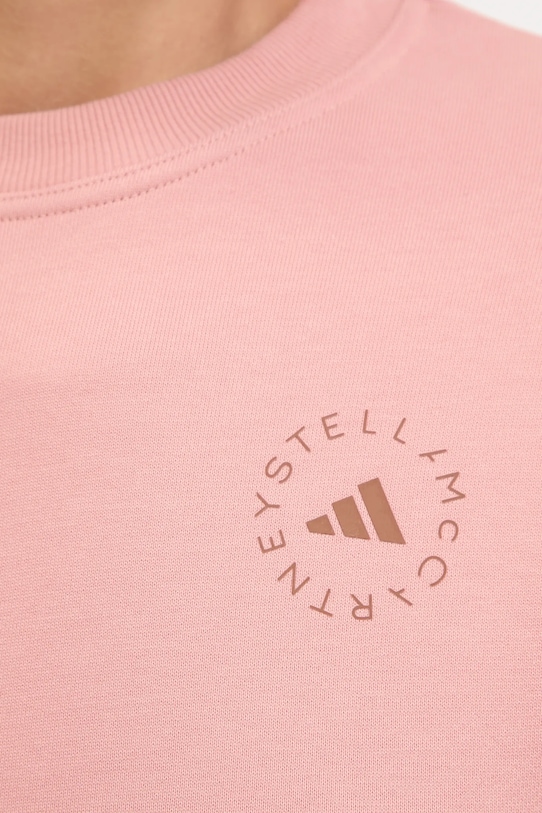 Bombažen pulover adidas by Stella McCartney JX6784 roza