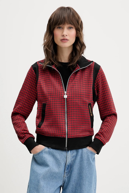 adidas Originals bluza Houndstooth pozostałe czerwony JY3461