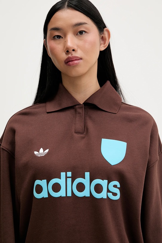 adidas Originals bluza bawełniana Footie Sweat brązowy JZ0879