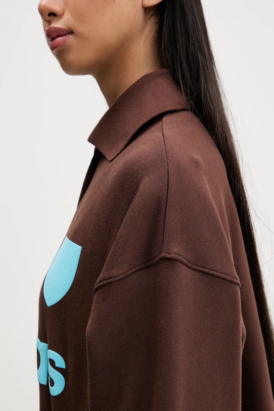 adidas Originals bluza bawełniana Footie Sweat JZ0879 brązowy