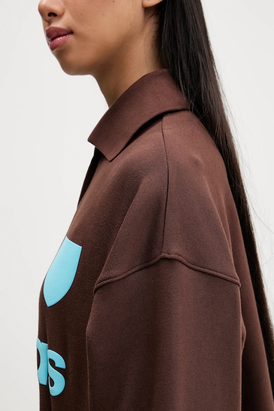 adidas Originals bluza bawełniana Footie Sweat JZ0879 brązowy