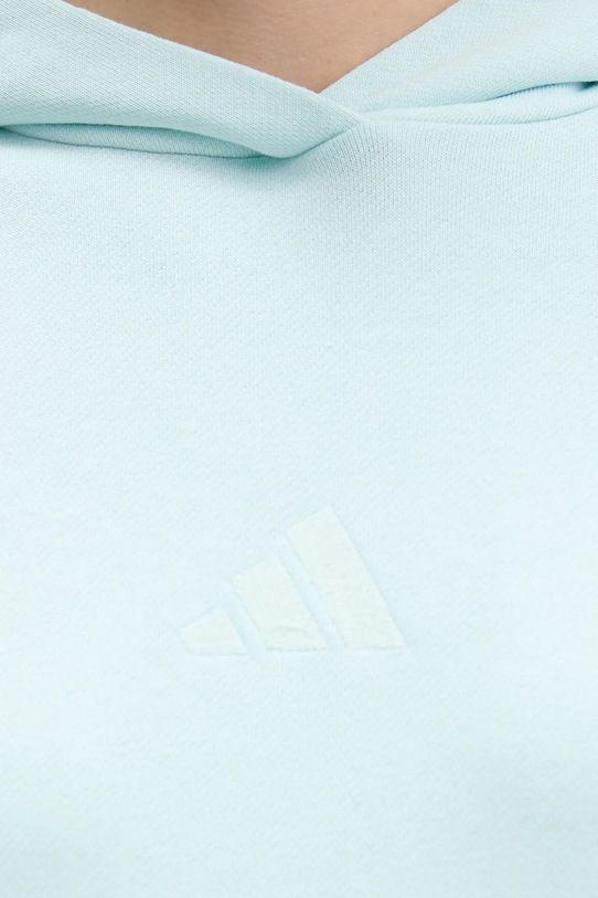 Βαμβακερή μπλούζα adidas All Szn French Terry JV7347 τιρκουάζ