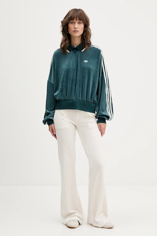 adidas Originals bluza welurowa Liberty JW5274 turkusowy AW25