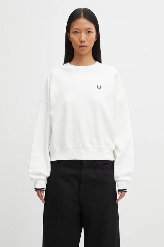 Fred Perry bluza bawełniana bawełna biały G1148