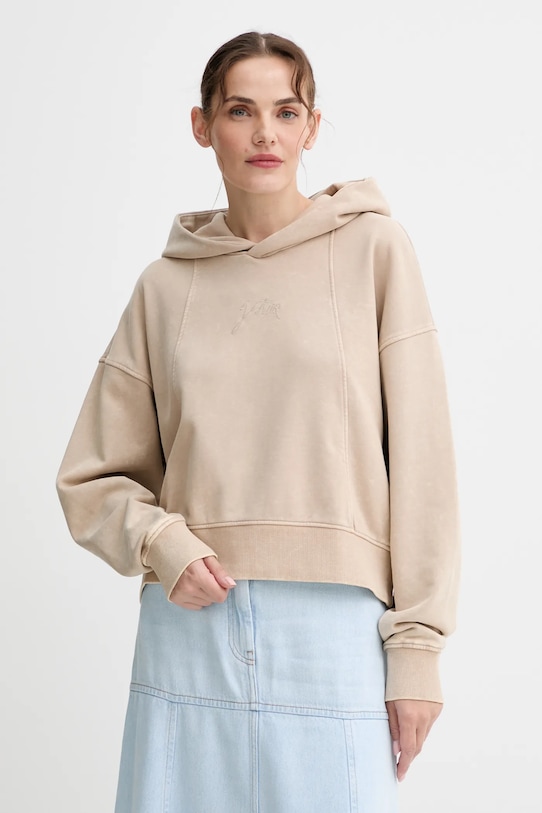 G-Star hanorac de bumbac uni bej D27726.D969