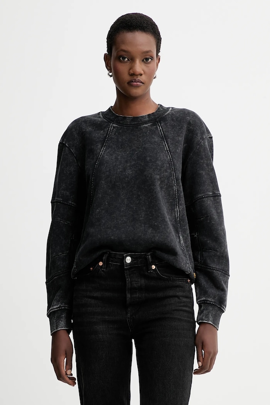 G-Star hanorac de bumbac Washed 3D sleeve a line uni gri D27167.D969