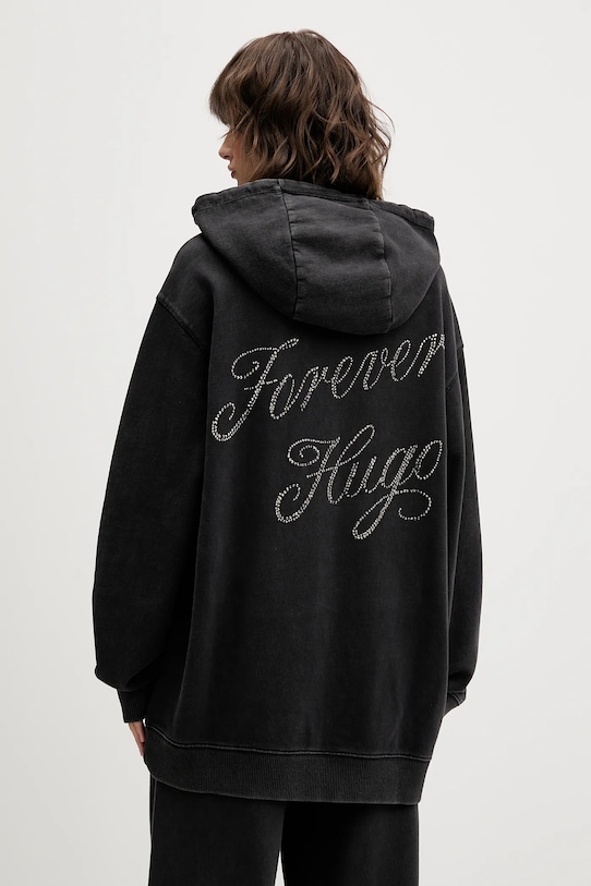 Odjeća Pamučna dukserica Hugo Blue 50547955 crna