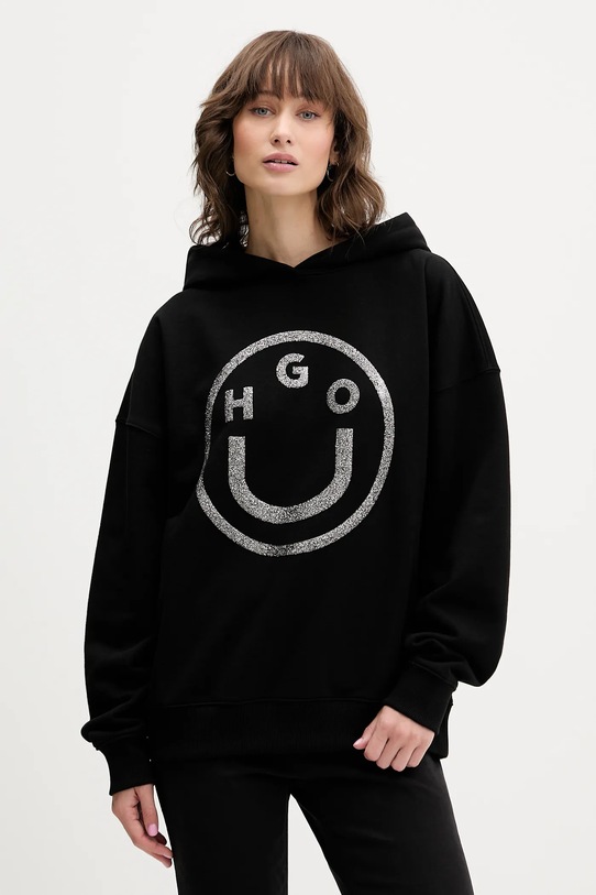 Hugo Blue bluza bawełniana nadruk czarny 50550709