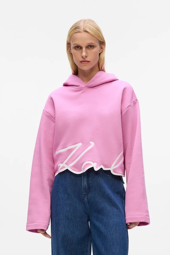 Dukserica Karl Lagerfeld s elastinom roza A4W20039