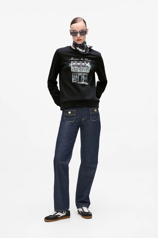 Îmbrăcăminte Karl Lagerfeld hanorac de bumbac A4W20065 negru