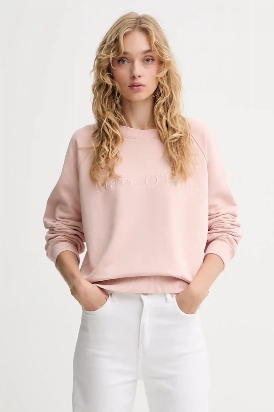 Бавовняна кофта Marc O'Polo без капюшона рожевий 508407354063