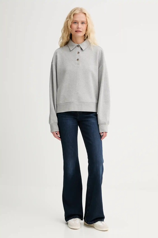 Marc O'Polo bluza bawełniana 5000007097 szary AW25