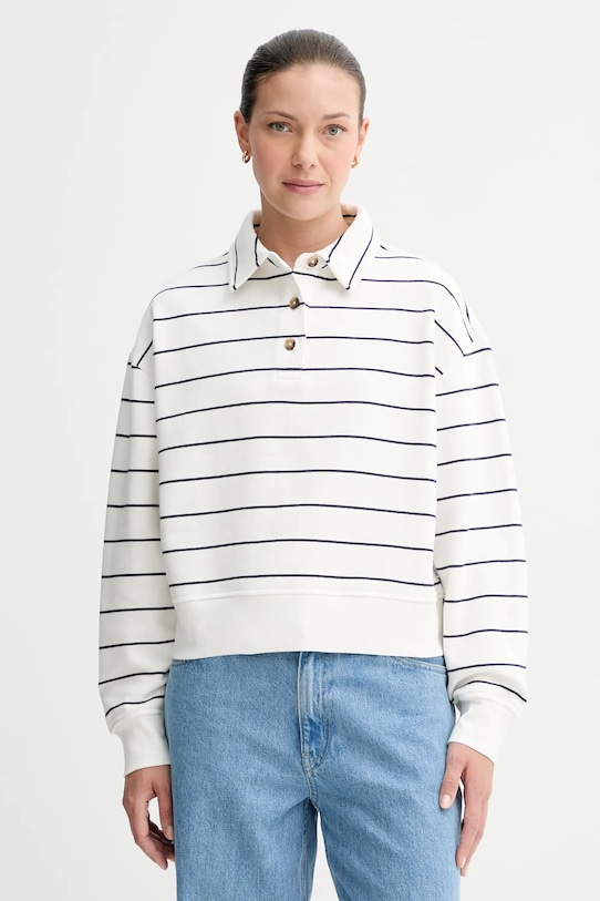 Marc O'Polo bluza bawełniana wzorzyste biały 5000007098