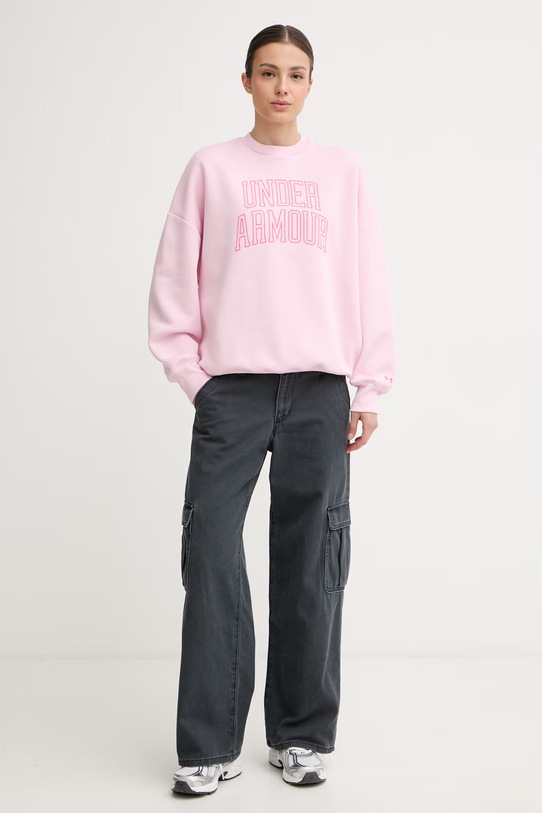 Under Armour mikina dámska s bavlnou Rival 6007880 ružová SS26