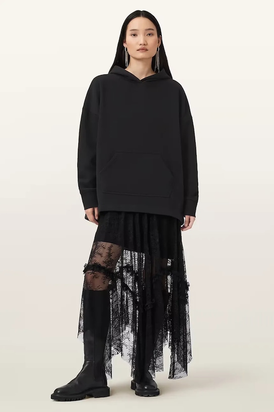 AllSaints bluza z bawełną CRANEO W064JD czarny