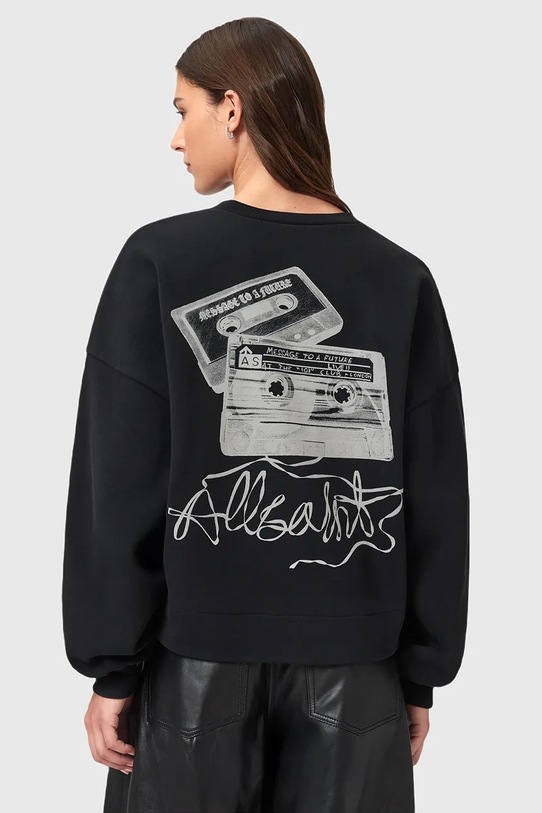 Βαμβακερή μπλούζα AllSaints REEL βαμβάκι μαύρο W020JD
