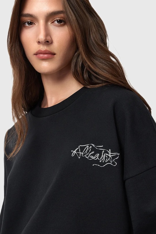 Ρούχα Βαμβακερή μπλούζα AllSaints REEL W020JD μαύρο
