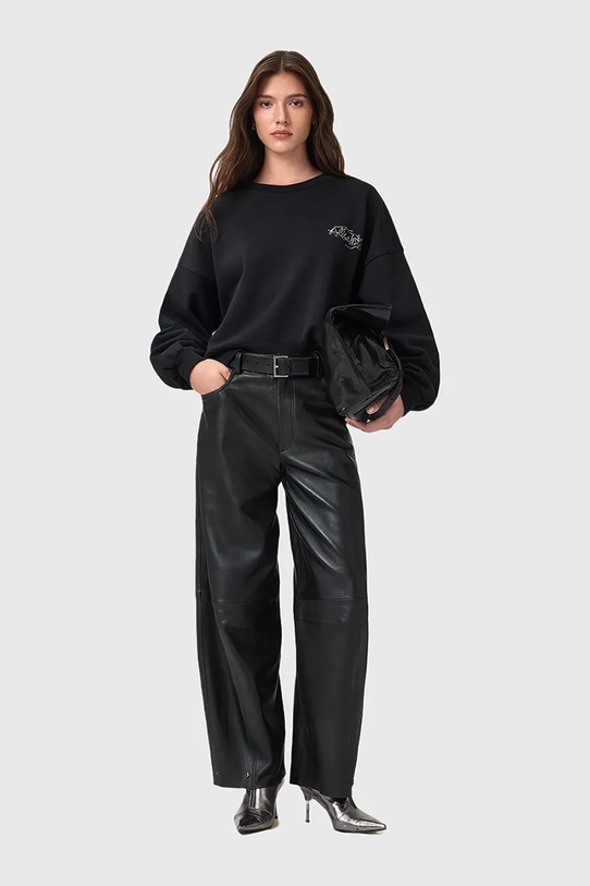 Βαμβακερή μπλούζα AllSaints REEL W020JD μαύρο