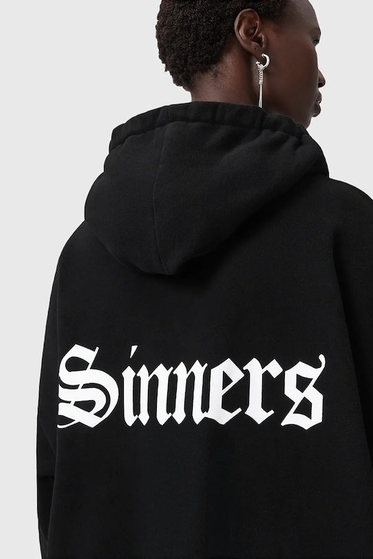 Îmbrăcăminte AllSaints hanorac de bumbac SAINT W140JD negru