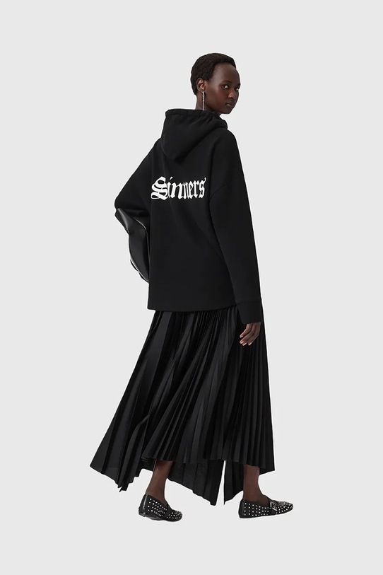 Βαμβακερή μπλούζα AllSaints SAINT W140JD μαύρο