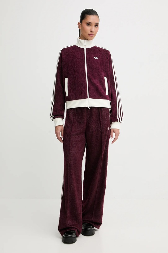 adidas Originals bluza welurowa Velour KS0400 bordowy AW25