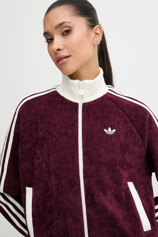 adidas Originals bluza welurowa Velour bordowy KS0400