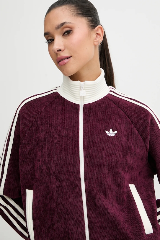 adidas Originals bluza welurowa Velour bordowy KS0400