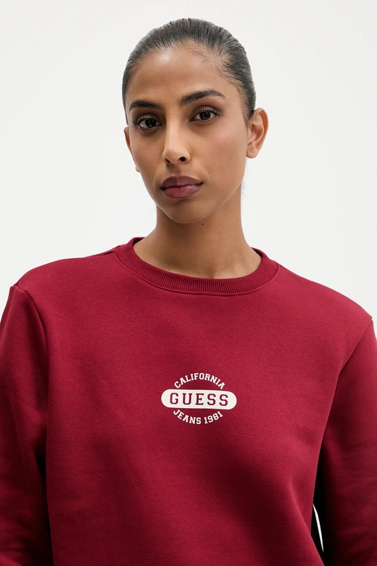 Guess Jeans bluză burgundia W5BQ07.KC811