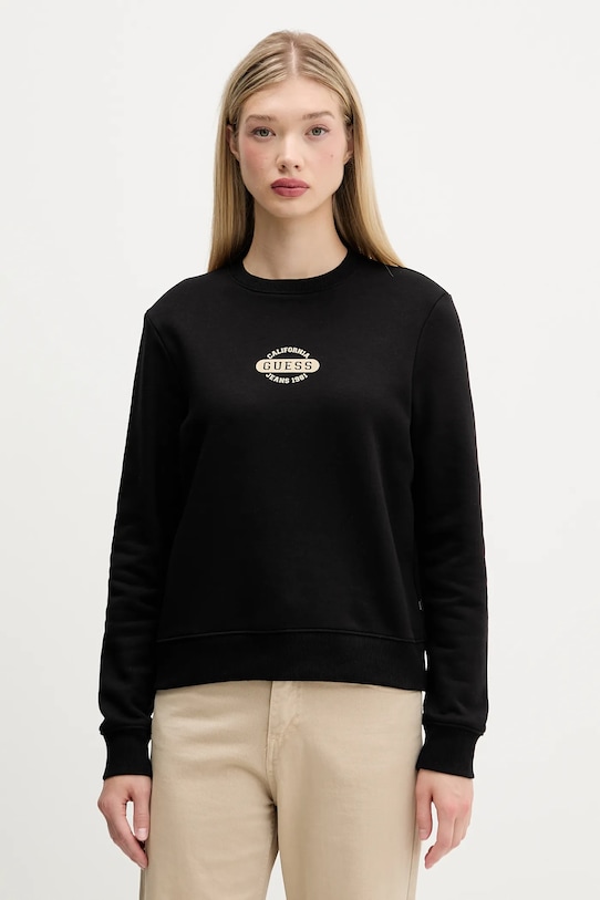 Guess Jeans bluza wzorzyste czarny W5BQ07.KC811