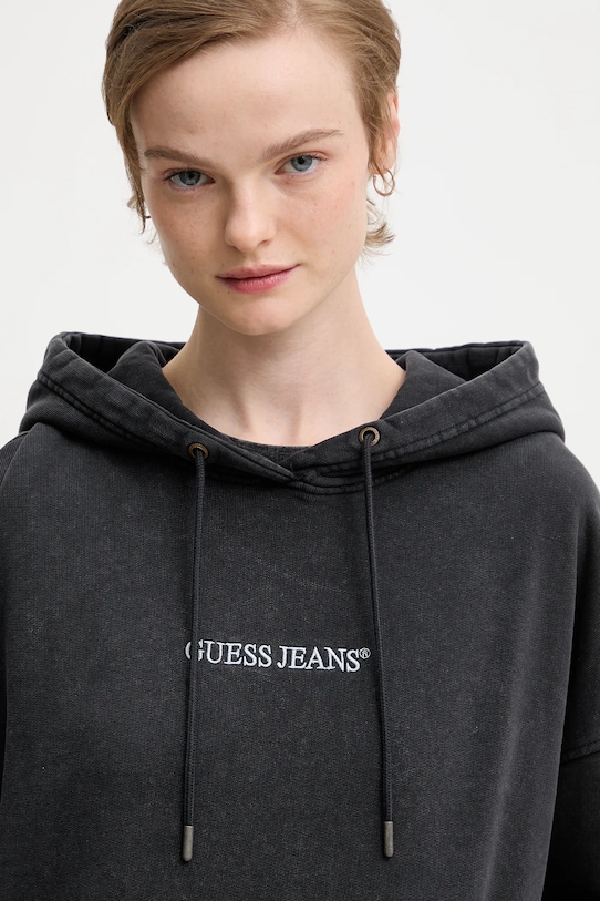 Guess Jeans bluza bawełniana czarny W5BQ15.KCPR1