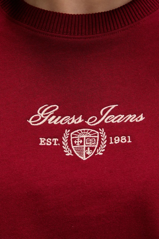 Βαμβακερή μπλούζα Guess Jeans W5BQ25.KCYM1 μπορντό