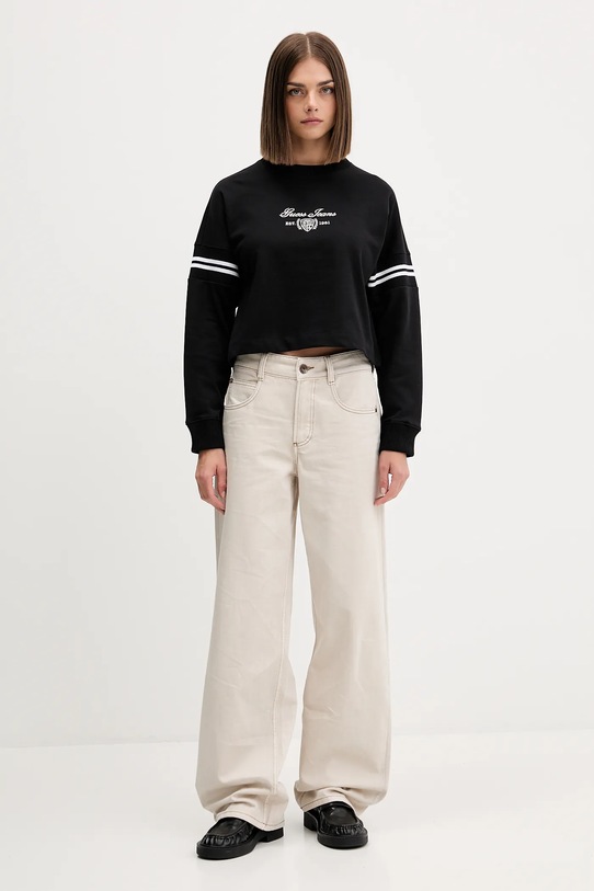 Хлопковая кофта Guess Jeans W5BQ25.KCYM1 чёрный AW25