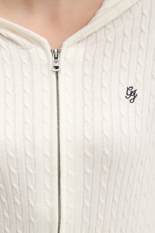 Ζακέτα με μείγμα μετάξι Guess Jeans W5BR04.Z3HO2 μπεζ