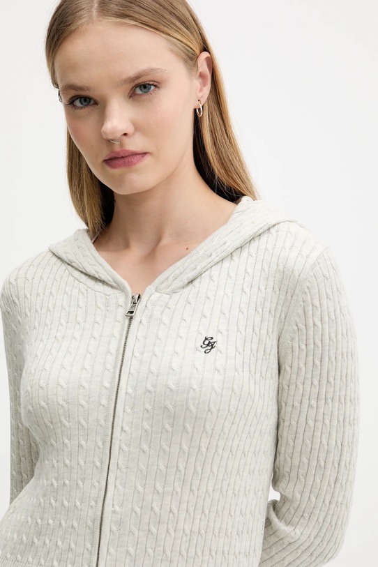 Odzież Guess Jeans kardigan z domieszką jedwabiu W5BR04.Z3HO2 szary