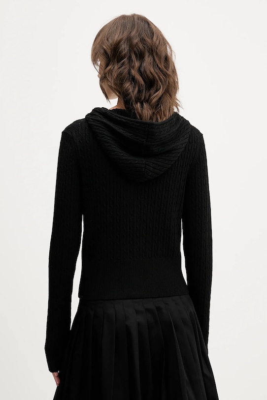 Odzież Guess Jeans kardigan z domieszką jedwabiu W5BR04.Z3HO2 czarny