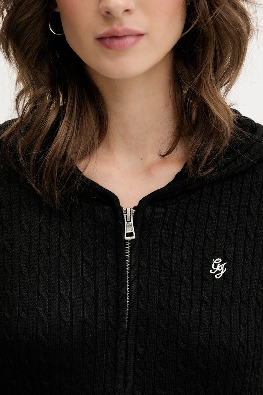 Guess Jeans kardigan z domieszką jedwabiu W5BR04.Z3HO2 czarny
