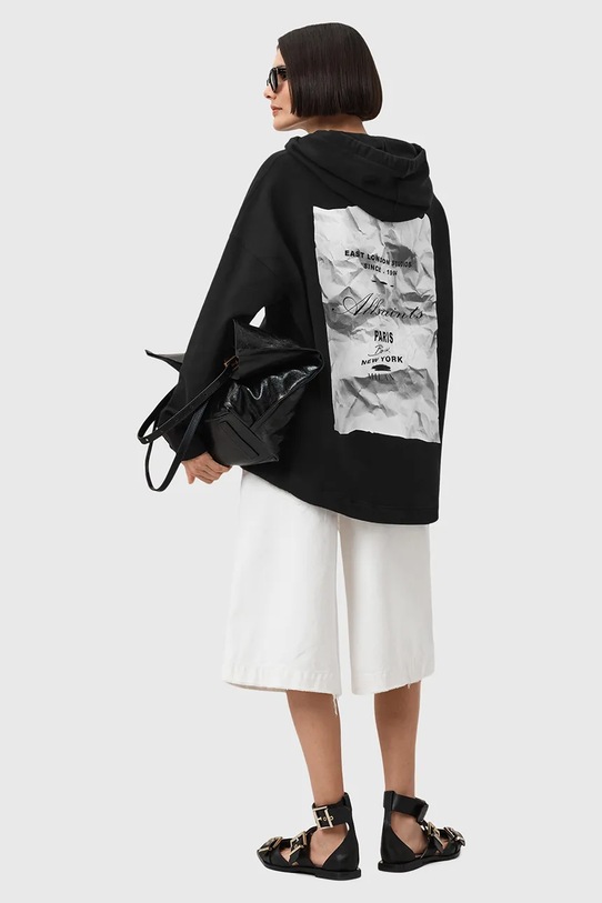 Βαμβακερή μπλούζα AllSaints ETTI μαύρο W054JD
